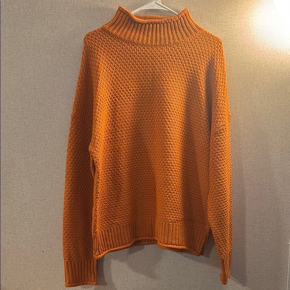 Women's Orange Turtleneck Sweater